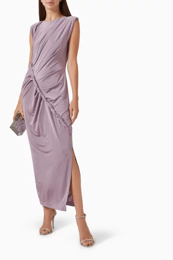 Draped Cut-out Midi Dress
