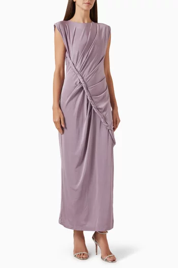 Draped Cut-out Midi Dress