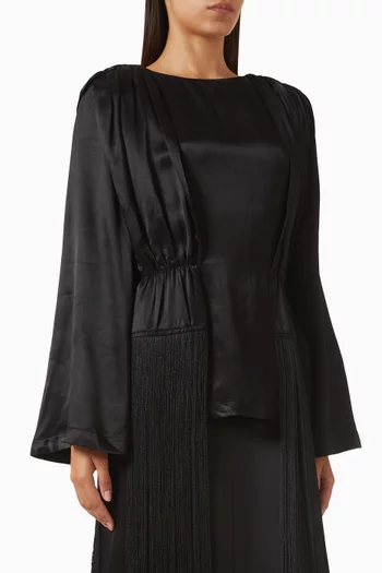 Fringed Pleated Blouse