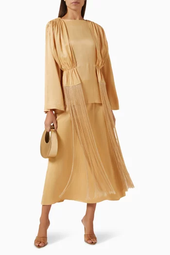 Fringed Pleated Blouse