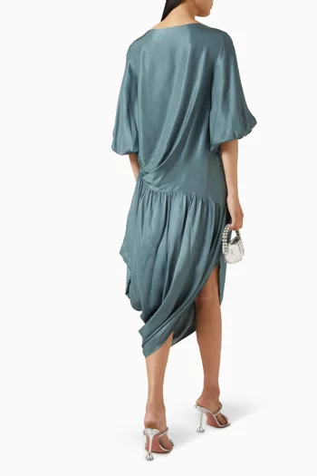 Draped Slit Dress in Rayon