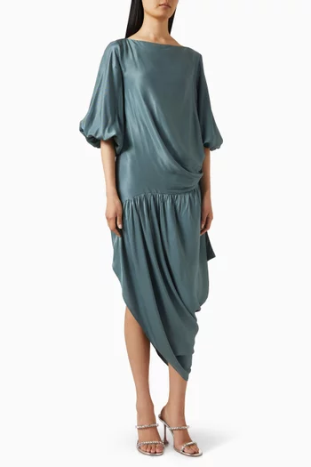 Draped Slit Dress in Rayon