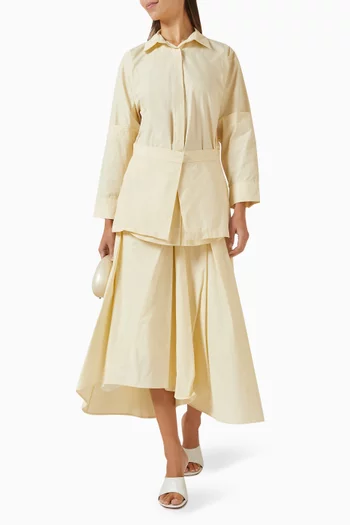 Wrap-overlay Shirt in Cotton