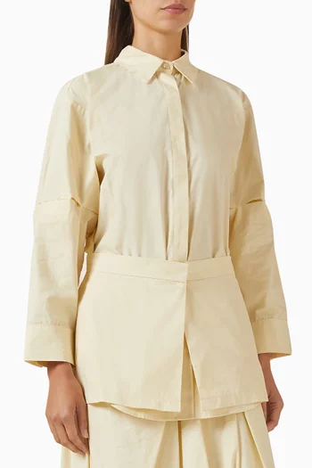 Wrap-overlay Shirt in Cotton