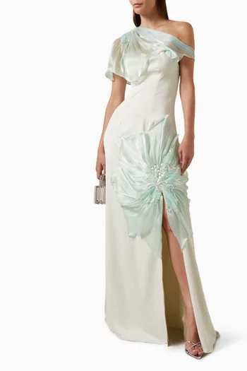Crystal-embellished Gown in Satin