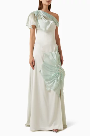 Crystal-embellished Gown in Satin