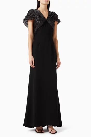 Crystal-embellished Dress in Crepe & Organza