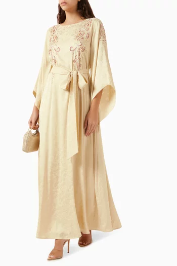 Bead-embellished Belted Kaftan