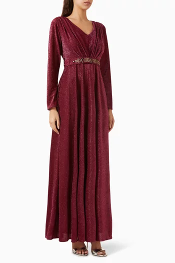 Pleated Embellished Dress