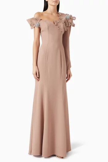3D Floral-applique Dress
