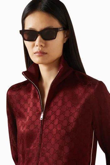 نظارة شمسية بإطار مربع لامع أسيتات معاد تدويره