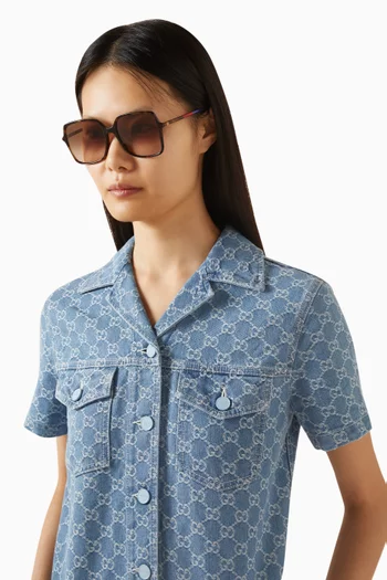 Ultralight Oversized Sunglasses in Acetate