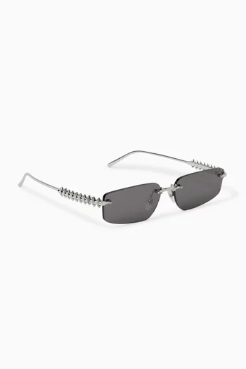 Rectangular Sunglasses in Metal