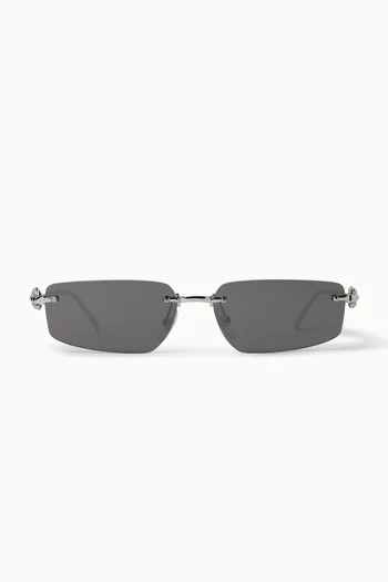 Rectangular Sunglasses in Metal