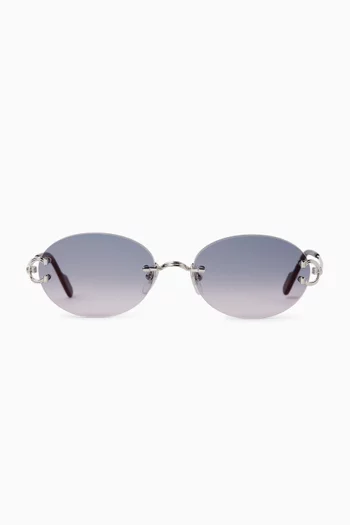 Oval Sunglasses in Metal