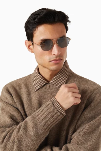 D-frame Sunglasses in Metal