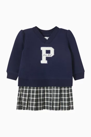 Check Sweatshirt Dress