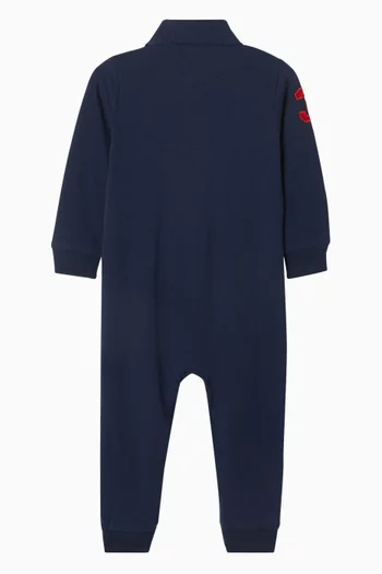 Embroidered-logo Romper in Cotton