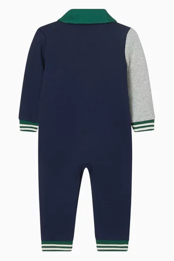 Colour-block Romper in Cotton Blend