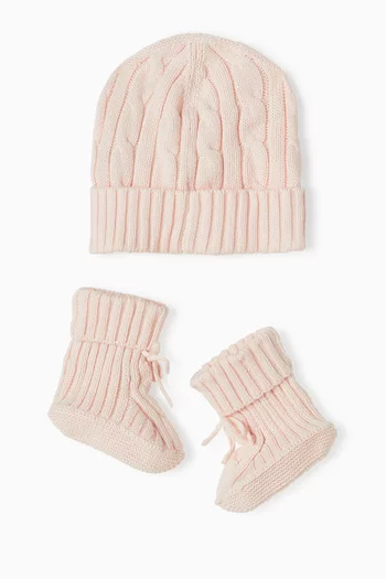 Beanie & Booties Gift Set in Knit