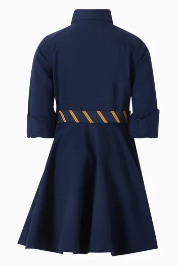 Belted Shirtdress in Cotton