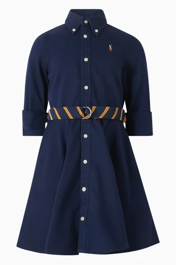 Belted Shirtdress in Cotton
