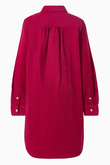 Pintucked Dress in Cotton Corduroy