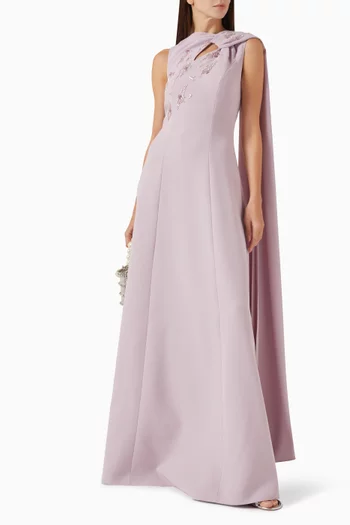 Bead-embellished Cape Dress