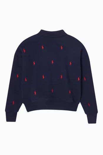 Polo Pony Polo Sweatshirt in Cotton