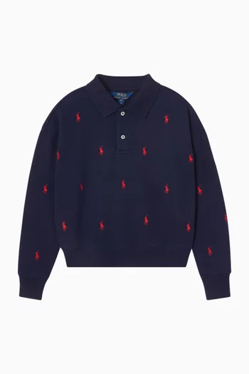 Polo Pony Polo Sweatshirt in Cotton