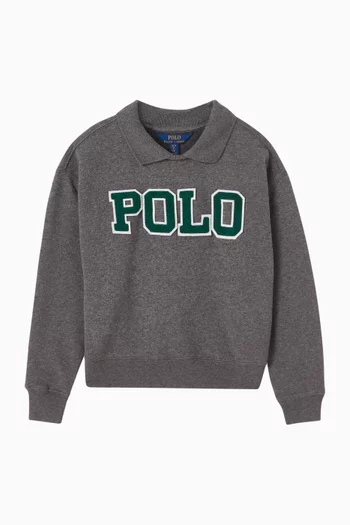 Logo Polo Sweatshirt in Cotton