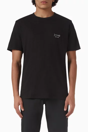 Fish Bone Embroidered T-shirt in Cotton