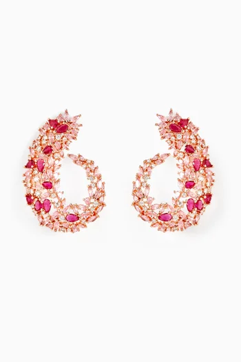 أقراط سيينا فضة مطلية ذهب وردي عيار 18