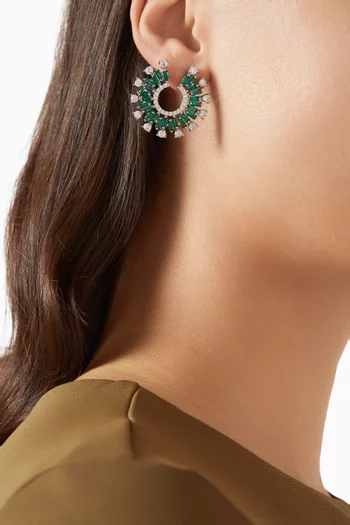 أقراط هيرينا دائرية مرصعة فضة إسترلينية