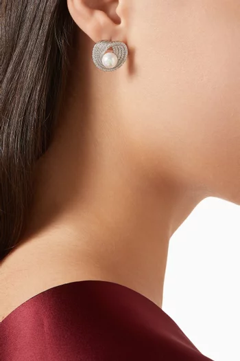 أقراط لوسترلوب مرصعة فضة إسترلينية