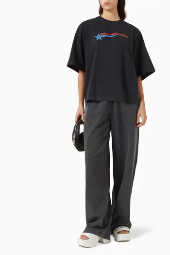 Boxy Graphic T-shirt in Cotton