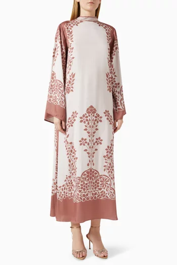 Vesper Printed Maxi Dress in Satin Twill