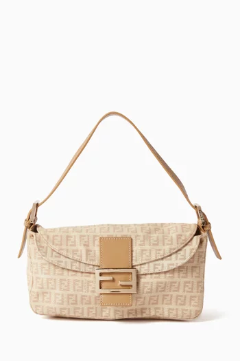 2000s Monogram Shoulder Bag in Zucchino Canvas & Leather