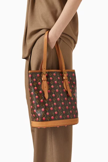 x Takashi Murakami Cherry Bucket Bag in Coated Canvas