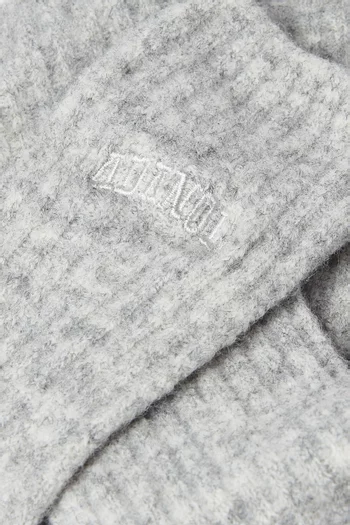 Embroidered-logo Socks in Rib-knit