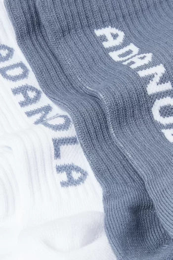 Logo Socks in Rib-knit, Pack of 2