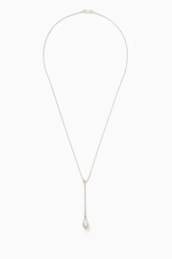 Remier Pearl Y-necklace in Sterling Silver