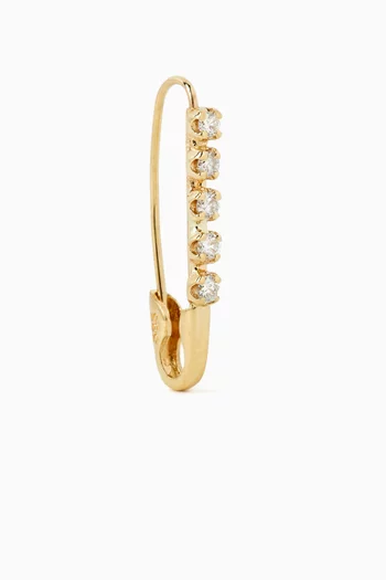 Safety Pin Diamond Single Earring in 14kt Gold