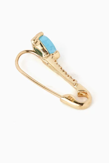 Mini Gemstone & Diamond Single Earring in 14kt Gold