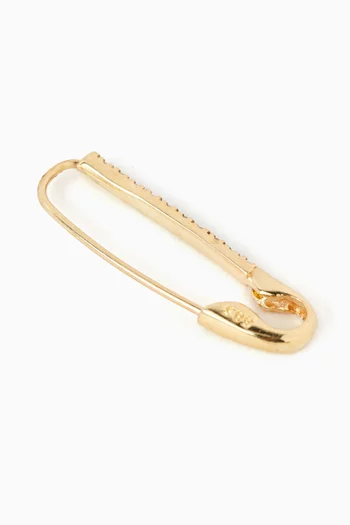 Safety Pin Diamond Single Earring in 14kt Gold