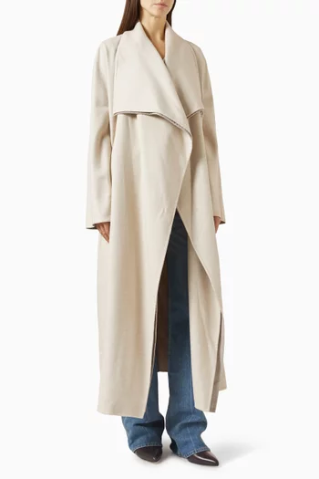 Double Shawl Collar Coat in Wool
