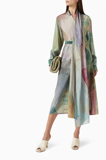 Scarf Midi Dress in Silk