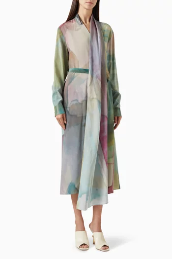 Scarf Midi Dress in Silk