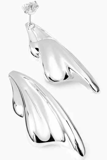 Statement Wave Earrings in Sterling Silver