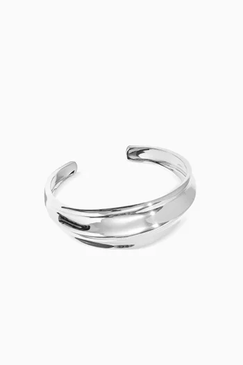 Wave Cuff Bracelet in Sterling Silver